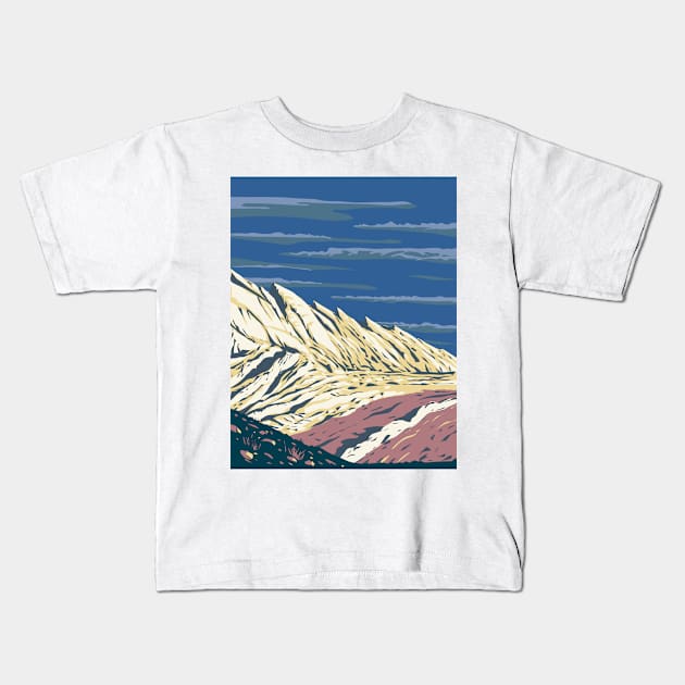 Navajo Sandstone at San Rafael Swell Eastern Utah USA WPA Art Poster Kids T-Shirt by retrovectors